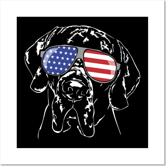 Funny Proud Great Dane American Flag sunglasses dog Wall Art by wilsigns